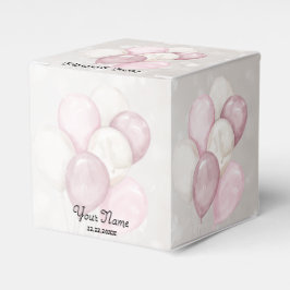 Söt vattenfärg rosa vita ballonger fest presentaskar