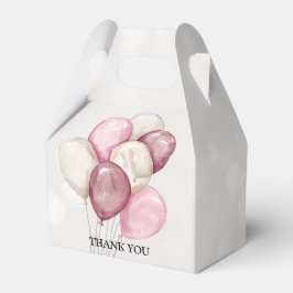 Söt vattenfärg rosa vita ballonger fest presentaskar