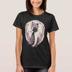 Söt Vattenfärg Skunk Husdjur Blomma Krona Djur T Shirt