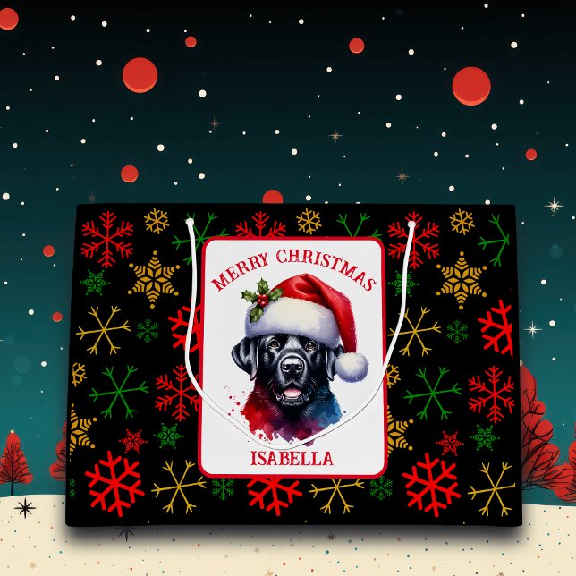 Söt vattenfärg Svart lab i Santa Hat (Skapare uppladdad)