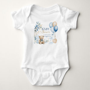 Söt vattenfärg T-shirt för baby shower Blå stork