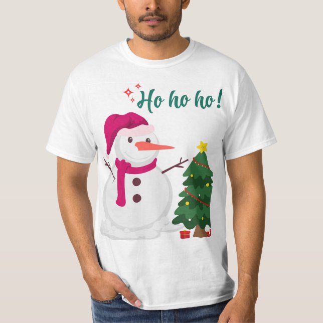 Söt vattenfärg Tomte julklipp T Shirt (Framsida)