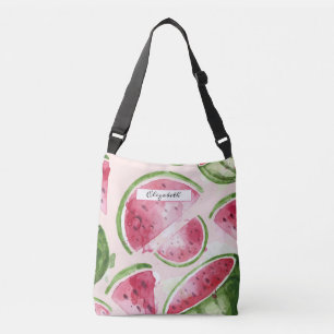 Söt vattenfärg-vattenmelon axelväska