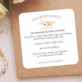 Söt vattenfärg visp stift ingrediens produkt fyrkantigt klistermärke