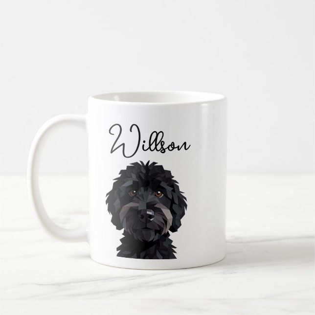 Söt Vattenfärgbild på Dachshund Hund Kaffemugg (Vänster)