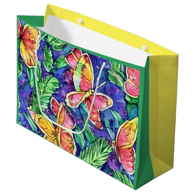 Söt vattenfärgen Barns födelsedag Butterflies (Framsidan Vinklad)