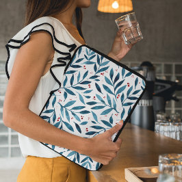 Söt vattenfärgen grenar - turkos och rött laptop fodral