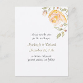 Söt vattenfärgros Spara datum Meddelande Vykort