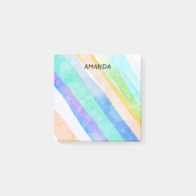 söt vattenfärgsanpassningsbar rand efter antecknin post-it block (Framsida)