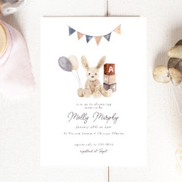 Söt vattenfärgsbunny Baby Leksak Babykläder Inbjudningar