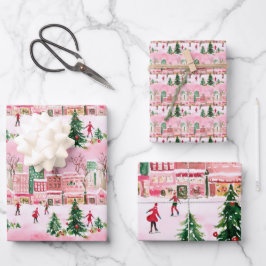 söt vattenfärgschristmas som kissar på stadscen