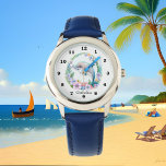 Söt vattenfärgsdelfin i älskare armbandsur<br><div class="desc">Söt vattenfärgsdelfin i älskare Watch</div>