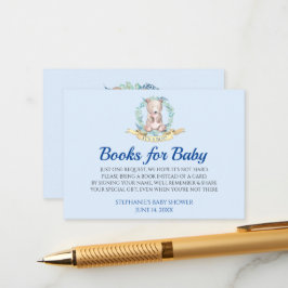 Söt vattenfärgsfärg, Nalle blå för en Bok Tilläggskort