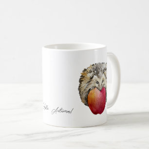 Söt vattenfärgshög och äpple kaffemugg