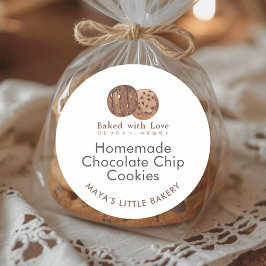 Söt vattenfärgskylt för bakverk Produktnamn Runt Klistermärke