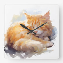 SÖT VATTENFÄRGSPÅRNING ORANGE TABBY KATT