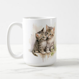 SÖT VATTENFLUFFY TABBY KITTENS KAFFEMUGG