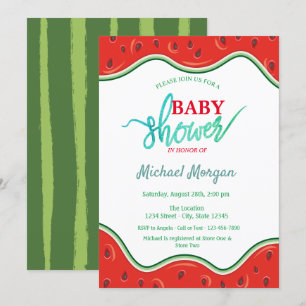 Söt vattenmelon Baby Shower Inbjudningar