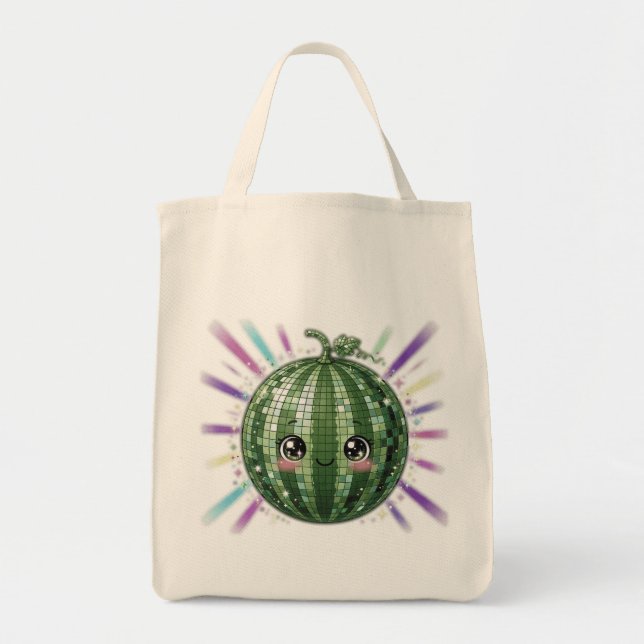 Söt Vattenmelon Disco Boll Tygkasse (Framsidan)