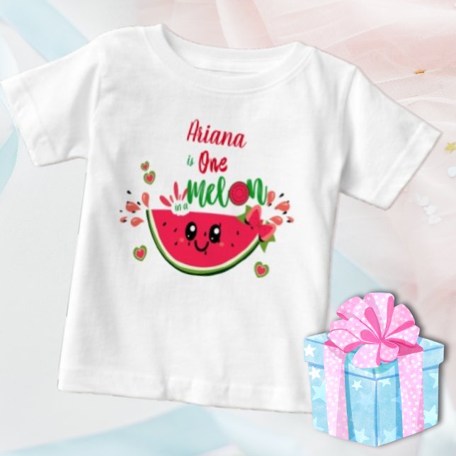 Söt vattenmelon En-i-melon-flicka 1-årsdag T Shirt (Skapare uppladdad)