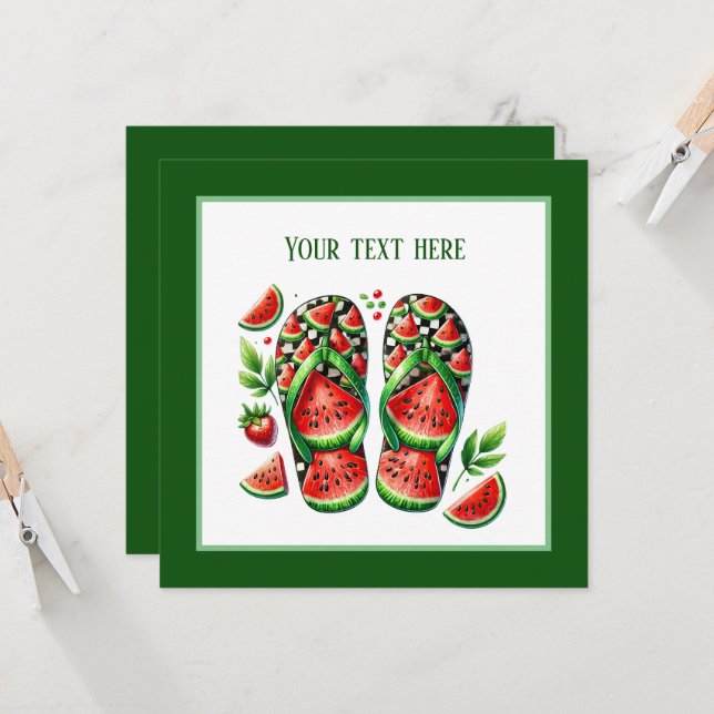 Söt vattenmelon flip flop strandfest  inbjudningar (Fram/Back In Situ)