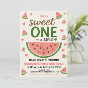 Söt vattenmelon Första födelsedagsinbjudan Inbjudningar