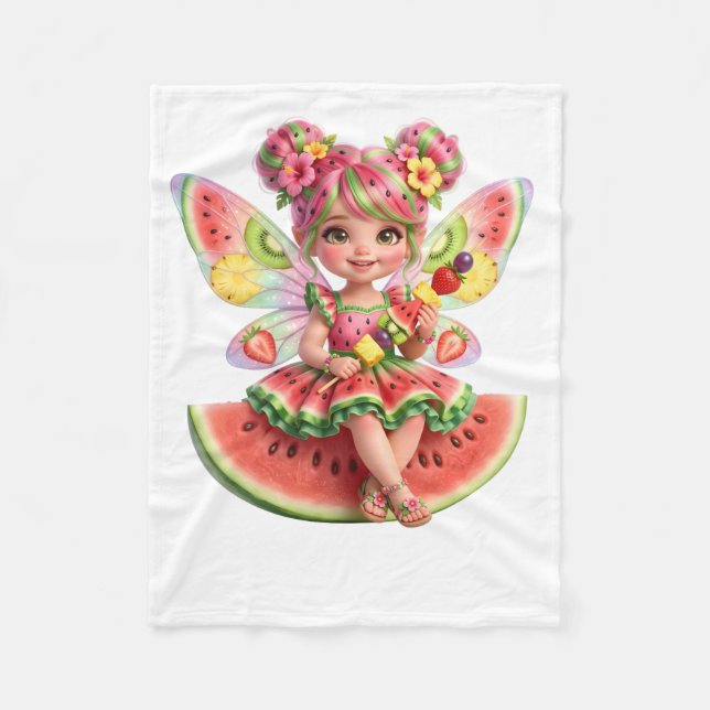 Söt Vattenmelon Frukt Änglabarnfilt Fleecefilt (Framsidan)