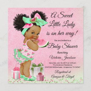 Söt vattenmelon sommar baby shower inbjudningar