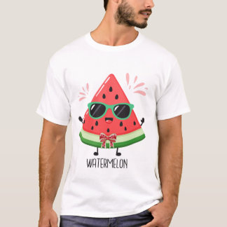 Söt vattenmelon sommar frukt kul semester design t shirt