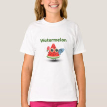 Söt Vattenmelon Sommar Strand Karaktär Konst