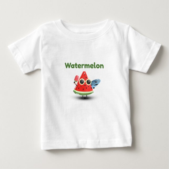 Söt Vattenmelon Sommar Strand Karaktär Konst T Shirt (Framsida)