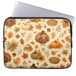 Söt Vattensmärkes Thanksgiving-mönster med kalkone Laptop Fodral
