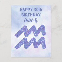 Söt Vattumannen Astrologisk Tecken Anpassad Födels Vykort