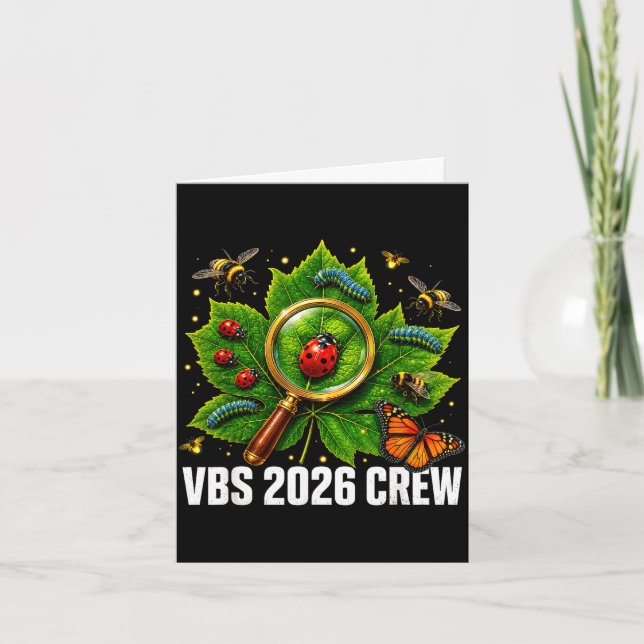 Söt vbs 2026 bakgårdsbuggar matchande semester kort (Framsida)