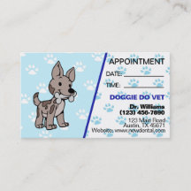 Söt veterinärbokningskort med tassavtryck