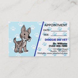 Söt veterinärbokningskort med tassavtryck visitkort