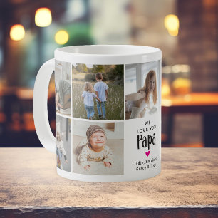 Söt 'Vi älskar dig Pappa' fotokollage Kaffemugg