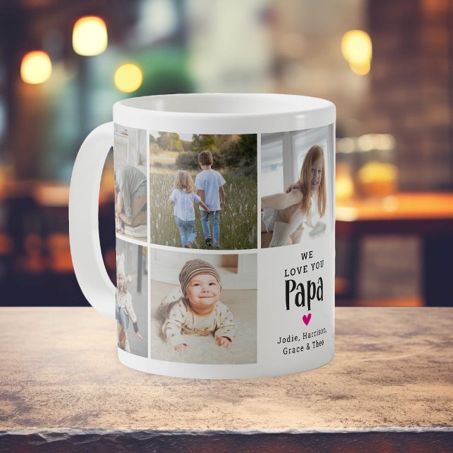 Söt 'Vi älskar dig Pappa' fotokollage Kaffemugg (Skapare uppladdad)