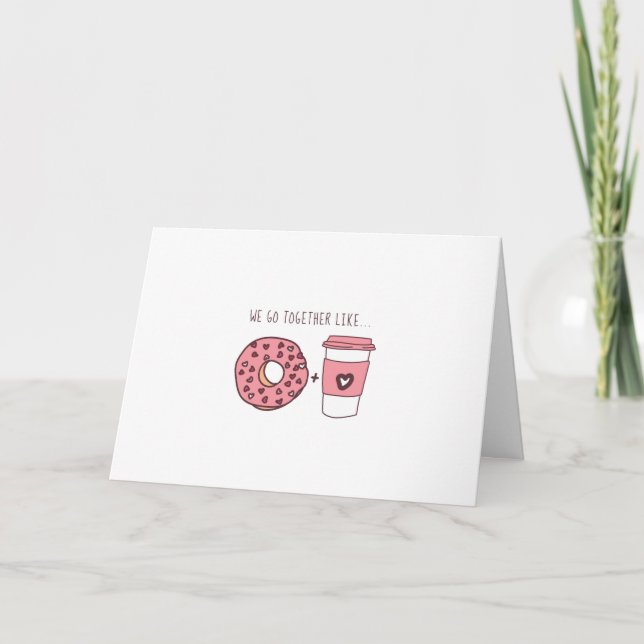 Söt Vi Passar Tillsammans Som Munkar & Kaffe Alla  Helgkort (Framsida)
