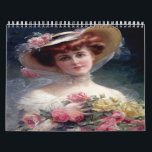Söt Victorian Dam Paintings Calendar Kalender<br><div class="desc">Snygg vintage av underbar Victorian dam. Victorian Paintings Calendar. Varje månad kan du lägga till namnen för alla som har födelsedag,  jubileum eller Bröllop,  lägg till informationen genom att välja ett teckensnitt och färg. Väldigt söt.</div>