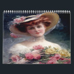 Söt Victorian Dam Paintings Calendar Kalender<br><div class="desc">Snygg vintage av underbar Victorian dam. Victorian Paintings Calendar. Varje månad kan du lägga till namnen för alla som har födelsedag,  jubileum eller Bröllop,  lägg till informationen genom att välja ett teckensnitt och färg. Väldigt söt.</div>