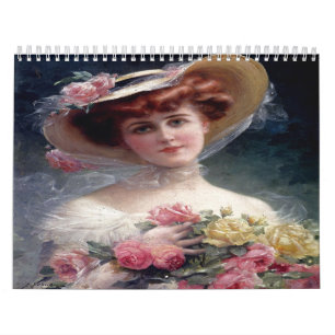 Söt Victorian Dam Paintings Calendar Kalender
