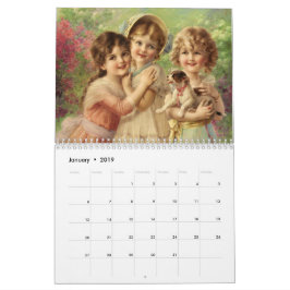 Söt Victorian Dam Paintings Calendar Kalender