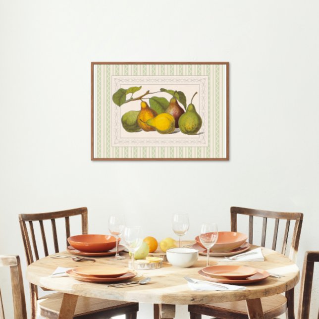 Söt Victorian Illustratio of Pears Poster (Skapare uppladdad)