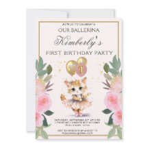 Söt vid Rosa Ballerina Girl First Birthday