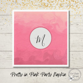 Söt vid Rosa med Monogram Pappersservett