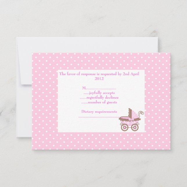 söt vid rosa osa med räm kort (Framsida)