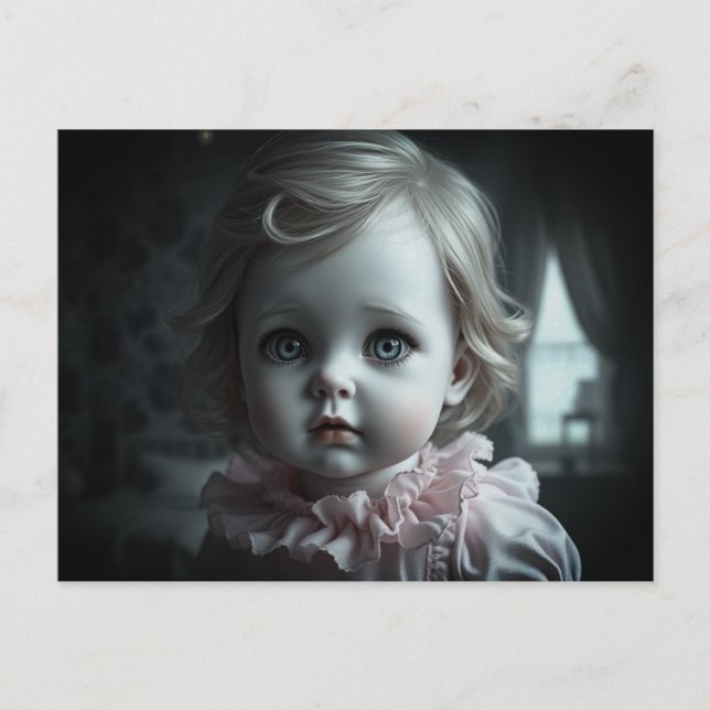 Söt vid Rosa, skyddskort med förlängd docka Vykort (Framsida)