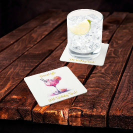 Söt vid Rosa ThLED Cocktail Birthday Underlägg Papper Kvadrat