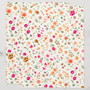 Söt vild blom-mönstrad scrapbookpapper